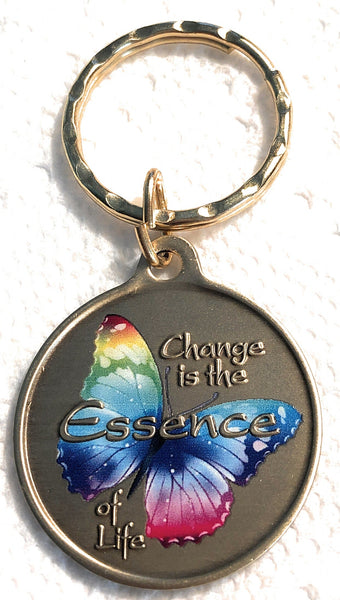 Change Is The Essence of Life Color Butterfly If Nothing Changed Keychain