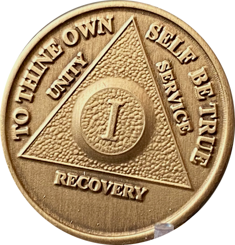 1 Year AA Medallion 3 Pack Bronze Sobriety Chips