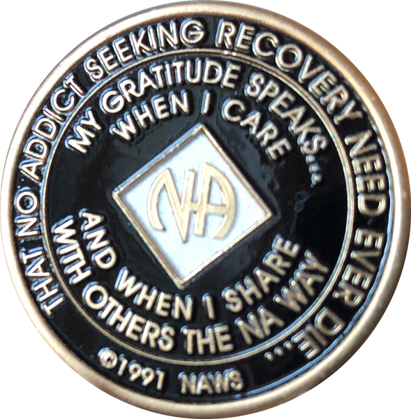 Official NA Triplate Blue & White Color Narcotics Anonymous Medallion 18 Month Year 1 - 50