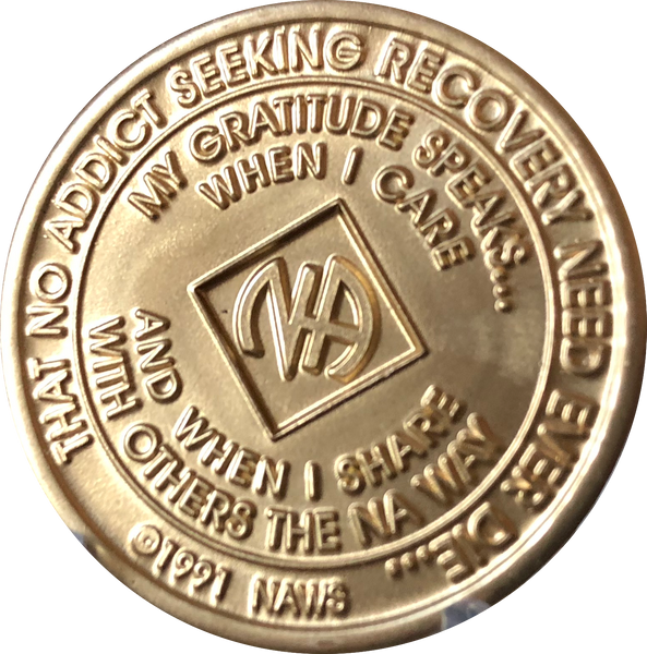 1 Year NA Bronze Medallion Official Narcotics Anonymous Clean Time Sobriety Chip