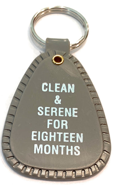 NA 18 Month Clean Keytag Gray Narcotics Anonymous 18 Months Keychain