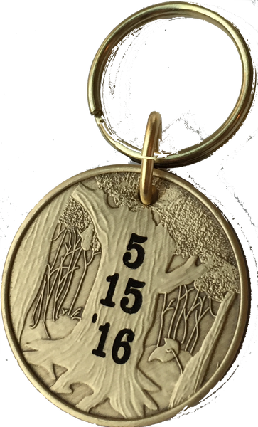 Personalized Engraved Sobriety Medallion Keychain Sober Date AA NA Bronze Recovery Gift - RecoveryChip