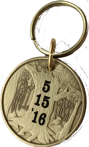 Personalized Engraved Sobriety Medallion Keychain Sober Date AA NA Bronze Recovery Gift - RecoveryChip