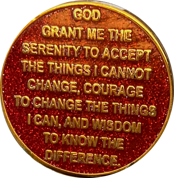 Like A Phoenix I Will Transform Gold Plated Flames Ashes Serenity Prayer Medallion Coin