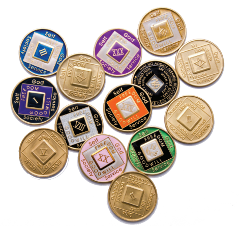Offical NA Tri-Plate Green Pearl & Black Color Narcotics Anonymous Medallions 18 Month Year 1 - 50 - RecoveryChip