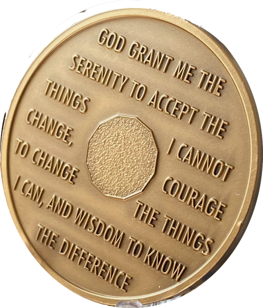 Praying Hands One Day At A Time Premium Bronze Medallion Serenity Prayer Coin