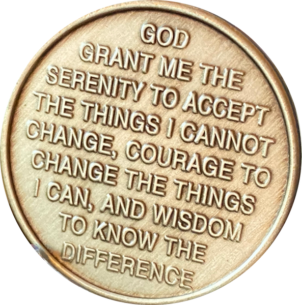 Purple Butterfly One Day At A Time Serenity Prayer Medallion Coin