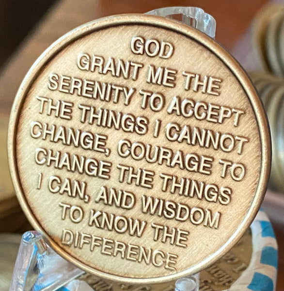 Blue Butterfly One Day At A Time Serenity Prayer Medallion